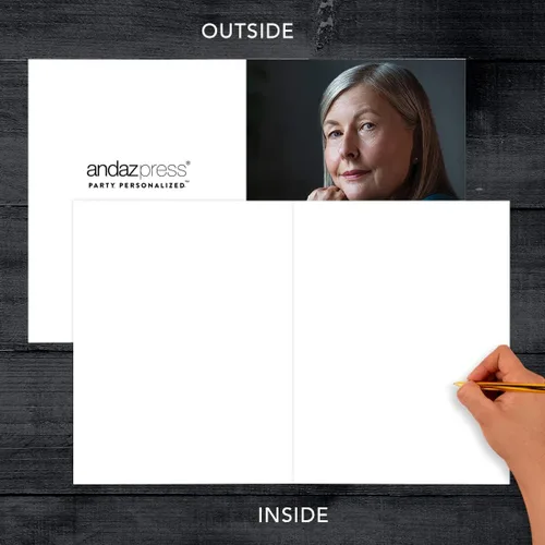 Vista 4 de Andaz Press Tarjeta de jubilación personalizada de 8.5 x 11 pulgadas con sobre, tarjeta de felicitación con foto personalizada, tarjeta