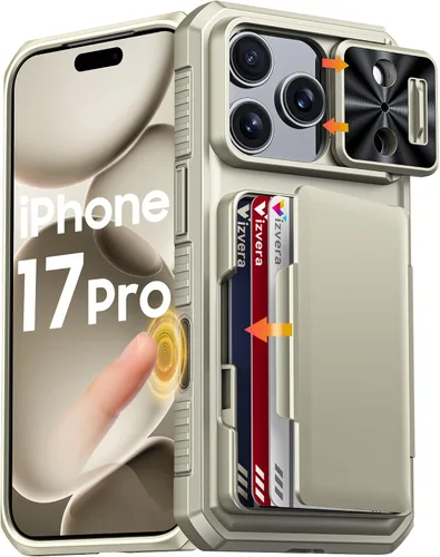 Vista 17 de Vizvera para iPhone 16 Pro Max Funda tipo cartera RFID [Soporte para tarjetas][Control de cámara][Cubierta de cámara] Funda protectora de silicona