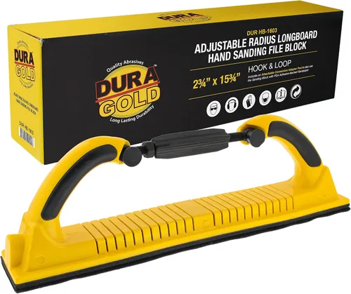 Vista 7 de Dura-Gold Pro Series Firm & Flex Longboard - Bloque de Lima de Lijado Manual, Respaldo de Velcro y Almohadilla Adaptadora PSA - Usar con Rollos