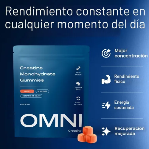 Vista 3 de Gomitas de monohidrato de creatina – Apoya el crecimiento muscular, la recuperación y la función cerebral – Conveniente y fácil de tomar – Gran
