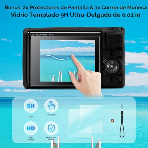 Vista 6 de Funda para cámara Canon PowerShot SX740 HS, SX730 HS (negro)