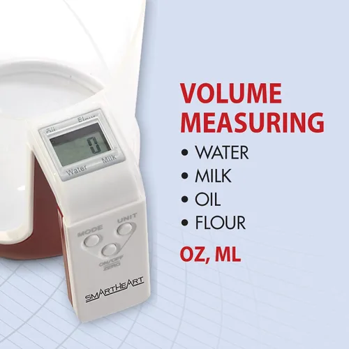 Vista 5 de Escala digital de taza de medición de cocina Báscula de alimentos de 4 tazas, taza lavable desmontable, tara, 5 modos, g/lb-oz/fl oz/taza