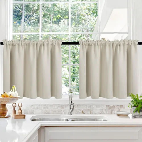 Vista 104 de Deconovo Cortinas opacas, aislamiento térmico, dobladillo para barra, reducción de ruido, certificado Oeko-TEX, cortinas de oscurecimiento