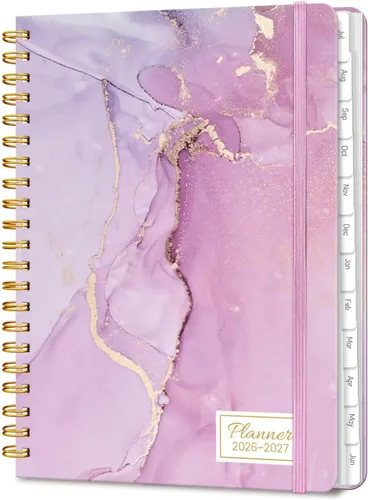 Vista 13 de Agenda 2026 de 8.5 x 11 pulgadas, planificadores semanales mensuales grandes con pestañas, calendario diario A4 encuadernado en espiral, agenda