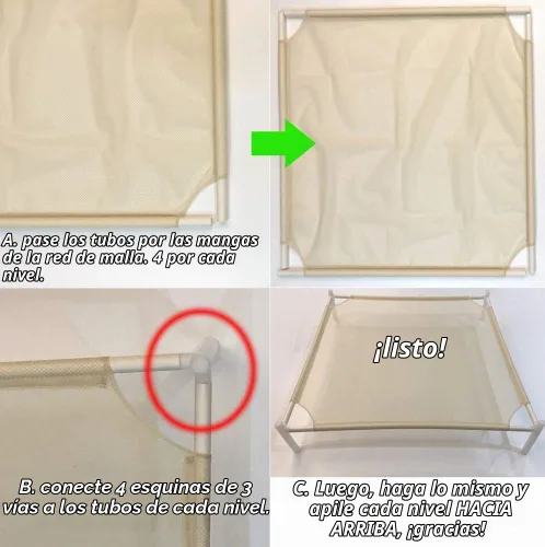 Vista 2 de HORTIPOTS Rejilla de secado de hierbas de 8 capas de red de secado cuadrado de 28 x 28 pulgadas para secar ropa de lavandería o curar plantas como