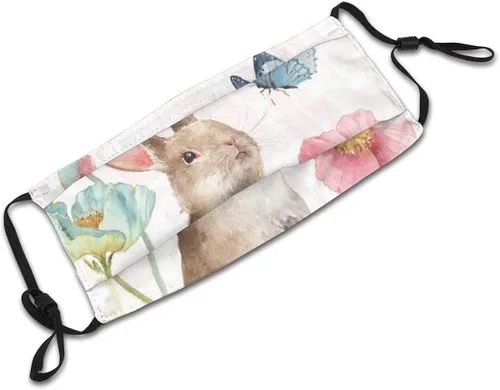 Vista 6 de Spring Softies - Pasamontañas de tela lavable con diseño de conejitos y conejos, reutilizable, para exteriores, unisex, hombres y mujeres