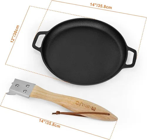 Vista 3 de Mimiuo Horno de pizza de gas al aire libre con sartén Sizzler de hierro fundido