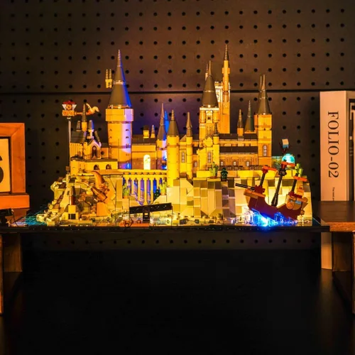 Vista 2 de Kit de luz LED mejorado para Lego Hogwarts Castle and Grounds Building Set, compatible con Lego 76419 (modelo no incluido)