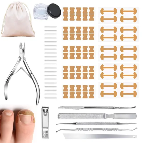 Vista 10 de Kit corrector de uñas encarnadas, herramientas de uñas, tiras de corrección transpirables con herramientas de levantamiento de uñas, cortaúñas