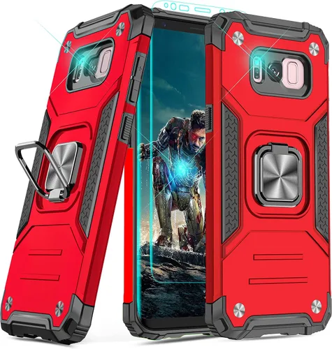 Vista 78 de YmhxcY Funda para Galaxy Note 8, funda para Galaxy Note 8 con protector de pantalla curvado 3D, fundas de grado armadura con soporte giratorio