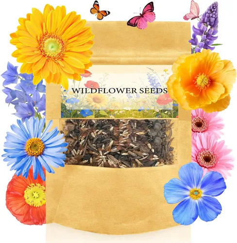 Vista 9 de LUOJIBIE Cosmos Seeds, más de 4,500 semillas de flores cosmos para 2026, semillas de flores silvestres para plantar jardín al aire libre, mezcla