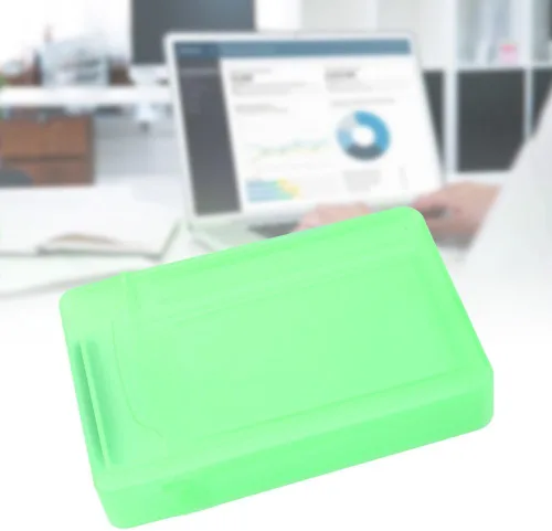Vista 5 de Caja de protección de disco duro de 3.5 pulgadas, ABS a prueba de golpes, antiestática, para HDD SSD de 3.5 pulgadas, diseño transparente con Verde