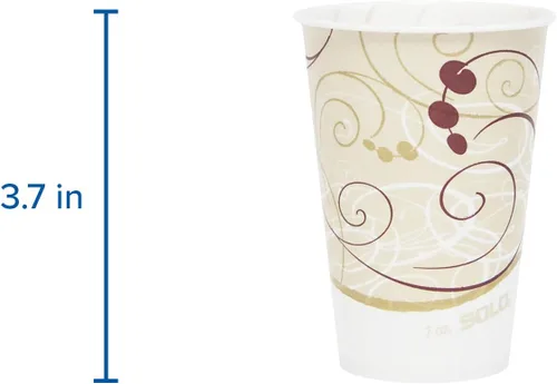 Vista 2 de SOLO R7N-J8000 Taza de papel encerado Symphany de 7 oz (caja de 2000), beige, 3.7