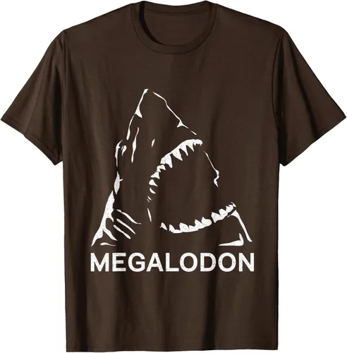 Vista 5 de Camiseta de paleontólogo prehistórico de tiburón gigante Megalodon, Negro