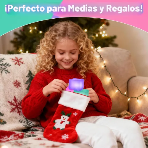 Vista 2 de Juguete Fidget Cubo Antiestrés Paquete de 3 - Cubo de 2.1" Relleno de Gel de Alta Densidad, Juguetes Fidget Blandos para Relajación, Juguetes