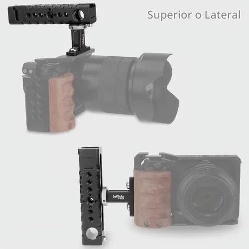 Vista 4 de Agarre universal para cámara con mango superior/mango lateral, para cámara DSLR, videocámara, videocámara, videocámara, película, con soporte