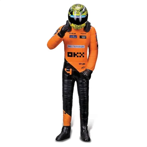 Vista 9 de Bburago 1:24 2024 Carrera McLaren MCL38 con figura, Norris #4