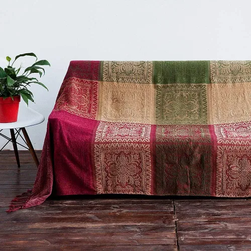 Vista 2 de AIVIA Manta bohemia para sofá, futón, funda para silla reclinable, funda de sofá tejida de felpilla colorida, decoración bohemia – 60 x 75 pulgadas