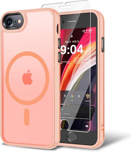 Vista 158 de Funda para iPhone 11 con protector de pantalla, compatible con MagSafe, ultra delgada, translúcida, mate, a prueba de golpes, color negro