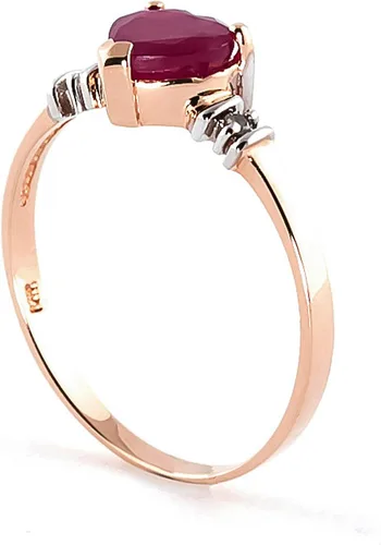 Vista 3 de Galaxy Gold GG Anillo de oro macizo de 14 k de 1.03 quilates con diamantes de rubí 4345