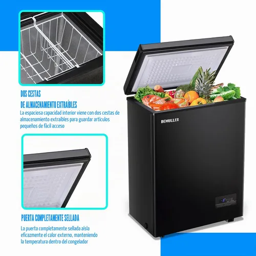 Vista 8 de Mini Congelador de Cofre Compacto Máquina de Congelación Profunda con Control Electrónico de Temperatura (Preciso a 1 ℉) Congelador Pequeño
