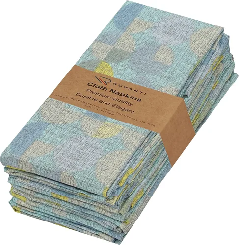 Vista 46 de Ruvanti - Servilletas de tela, paquete de 6, 45x45 centímetros, 100% algodón, lavables, suaves y absorbentes, perfectas para bodas, cenas de Belleza