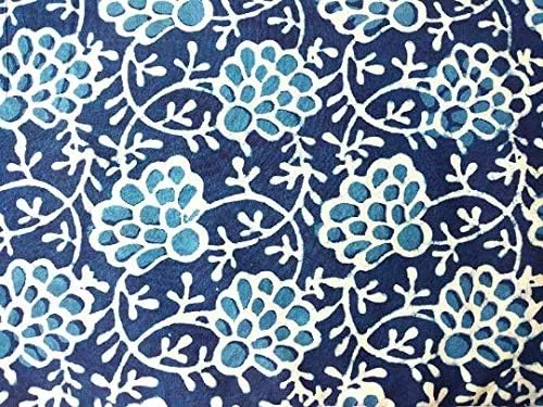 Vista 2 de Rastogi Handicrafts Tela de algodón impreso mano bloque ancho - 44 pulgadas tamaño 1 yarda (tela 23)