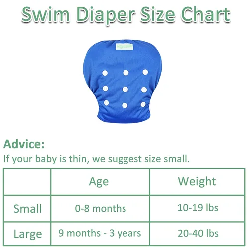 Vista 3 de wegreeco Pañal de natación reutilizable ajustable para bebés y niños pequeños (marrón, azul, negro, pequeño, paquete de 3)