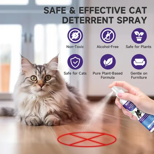 Vista 5 de WEALLIN Spray disuasorio para gatos, 6.76 onzas líquidas, repelente de gatos natural para interiores y exteriores, ayuda de entrenamiento