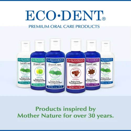 Vista 9 de Eco-dent Polvo dentífrico con bicarbonato de cuidado diario, menta original, 2 oz, paquete de de 1
