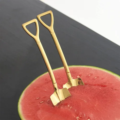 Vista 5 de Comicfs 10 cucharas de postre de 6 pulgadas con forma de pala de acero inoxidable, cucharas de helado de frutas para el hogar, cocina o restaurante