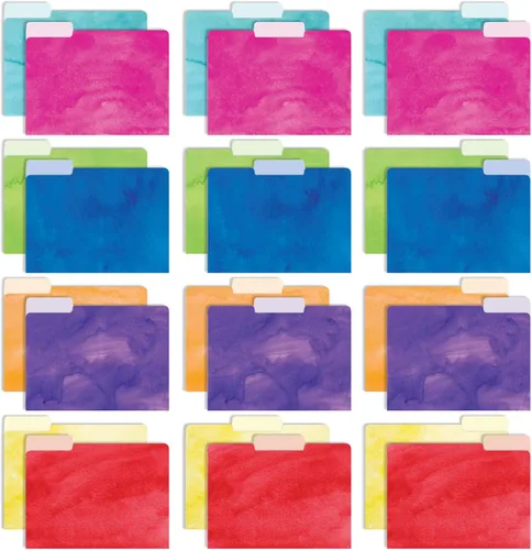 Vista 4 de Global Printed Products Carpetas de archivo impresas de diseñador de lujo, pestaña de corte de 1/3, posiciones surtidas, tamaño carta, 24 por Lámina