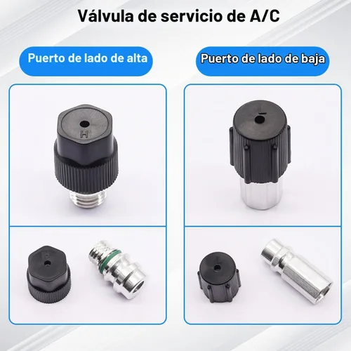 Vista 3 de TWTADE 19 piezas Kit de núcleo de válvula de aire acondicionado - Núcleos de vástago de válvula Schrader con sello de teflón R12 R134a para aire