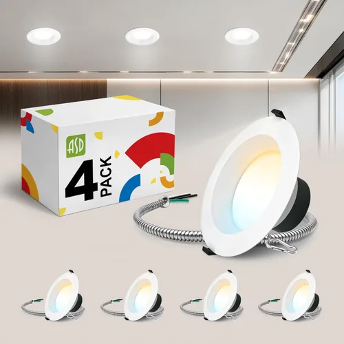 Vista 14 de ASD Downlight LED comercial sin lata de 4 pulgadas, iluminación ajustable de potencia de 7/10/13W, lámpara de techo empotrable redonda regulable, 5