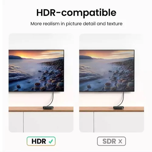 Vista 4 de Cmple - Paquete de 2 cables HDMI flexibles, 1.5 pies, HDMI 2.0 ultrafino, ARC, 3D Negro