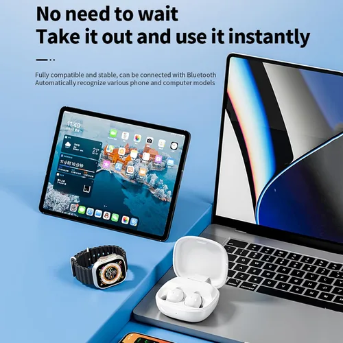 Vista 7 de Pantalla táctil invisible pequeños mini auriculares inalámbricos Bluetooth 5.4 discretos auriculares ocultos para el trabajo, auriculares