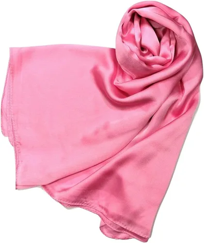 Vista 2 de Shanlin Bufandas largas de satén con estampado de seda y color sólido para mujer en caja de regalo