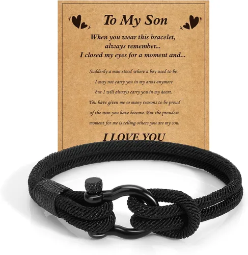 Vista 9 de Pulseras Milan para hombres, regalo inspirador para el día de San Valentín para él, novio, hermano, primo, hijo, nieto, ideas de regalo