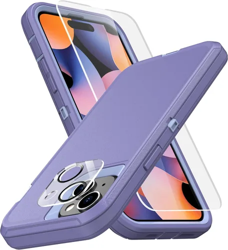 Vista 20 de MXX Funda de Alta Resistencia para iPhone 15 con Pantalla de Vidrio Templado, Protector de Lente de Cámara de 3 Capas, Protección Completa