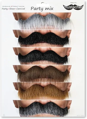 Vista 13 de Mustaches Self-Adhesive Fake Mustache, Synthetic Fur Costume Accessory Set Jengibre