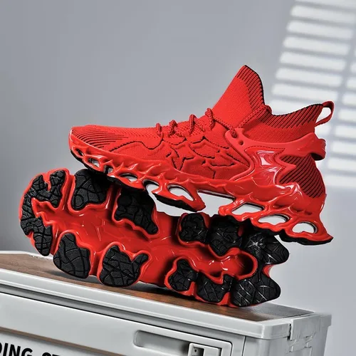 Vista 4 de Zapatillas de deporte para hombre Blade Tenis para hombre Trail Running Zapatos deportivos de moda para hombre, negro, amarillo, rojo