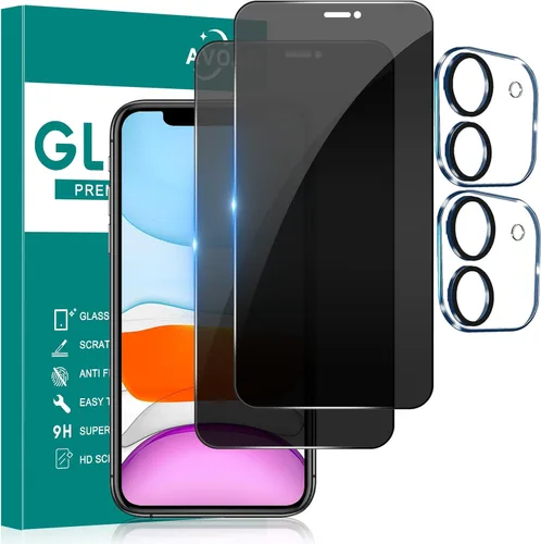 Vista 27 de Paquete de 2 protectores de pantalla de privacidad para iPhone 11/iPhone XR, pantalla de privacidad iPhone 11 de 6.1 pulgadas, película de vidrio