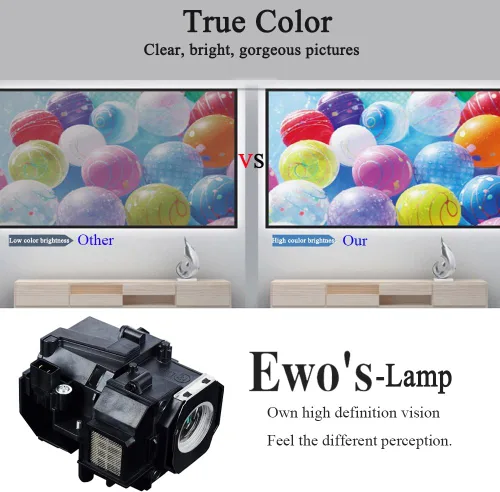 Vista 2 de EWO'S ELP49 Bombilla de repuesto para Epson PowerLite Home Cinema 8350 8345 8500UB 8700UB 8100 6100 6500UB 7100 7500UB V13h010l49/Elplp49 Lámpara