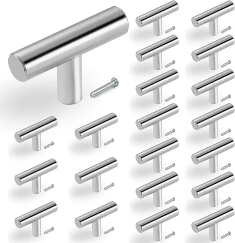 Vista 16 de 12 pomos de gabinete, tiradores de gabinete negros para cajones, herrajes de gabinete de un solo orificio con tornillos, para muebles de cocina
