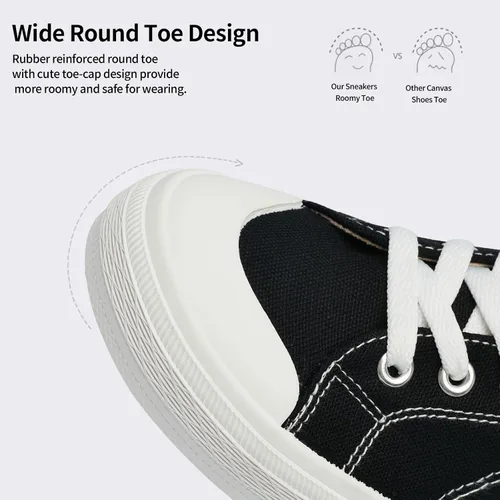 Vista 2 de VERDASCO Zapatos deportivos de lona casuales para mujer, con plantilla gruesa, cómodos, para caminar, zapatos de tenis para mujer