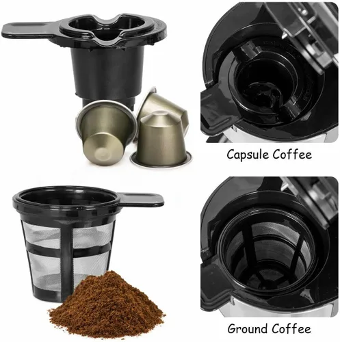 Vista 2 de Máquina de café portátil 2 en 1 para café en polvo y cápsulas de café