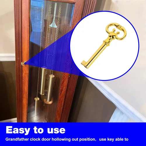 Vista 7 de Llave de reloj para puerta de abuelo, repuesto Ridgeway Grandfather, Sligh, Pearl, Seth, Thomas, Howard Miller Grandfather Clock Key adecuada