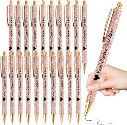 Vista 59 de Bolígrafos personalizados con purpurina con nombre a granel, 10 unidades, bolígrafos personalizados con punta de lápiz digital para mujeres y niñas