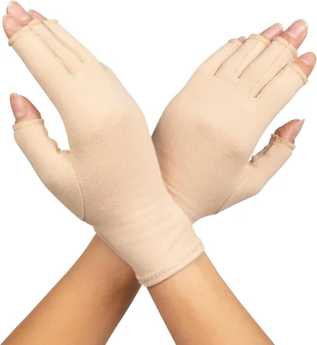 Vista 8 de GRACE & ABLE Guantes de compresión para artritis - Dedo abierto, mezcla de algodón, soporte de mano ligero y transpirable