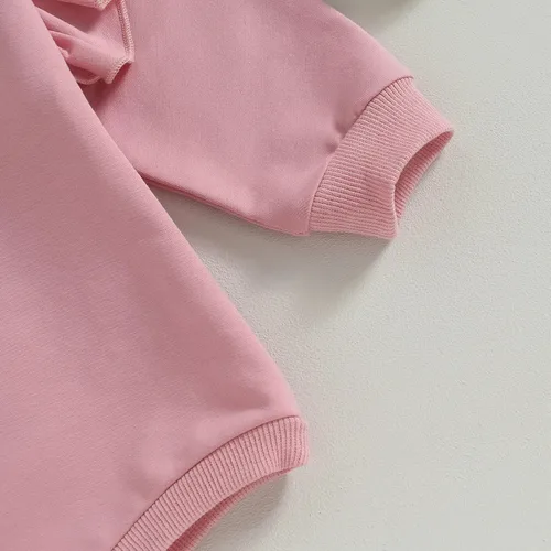 Vista 5 de fhutpw Sudadera de gran tamaño para bebé recién nacida, con volantes, manga larga, cuello redondo, suéter, ropa de otoño